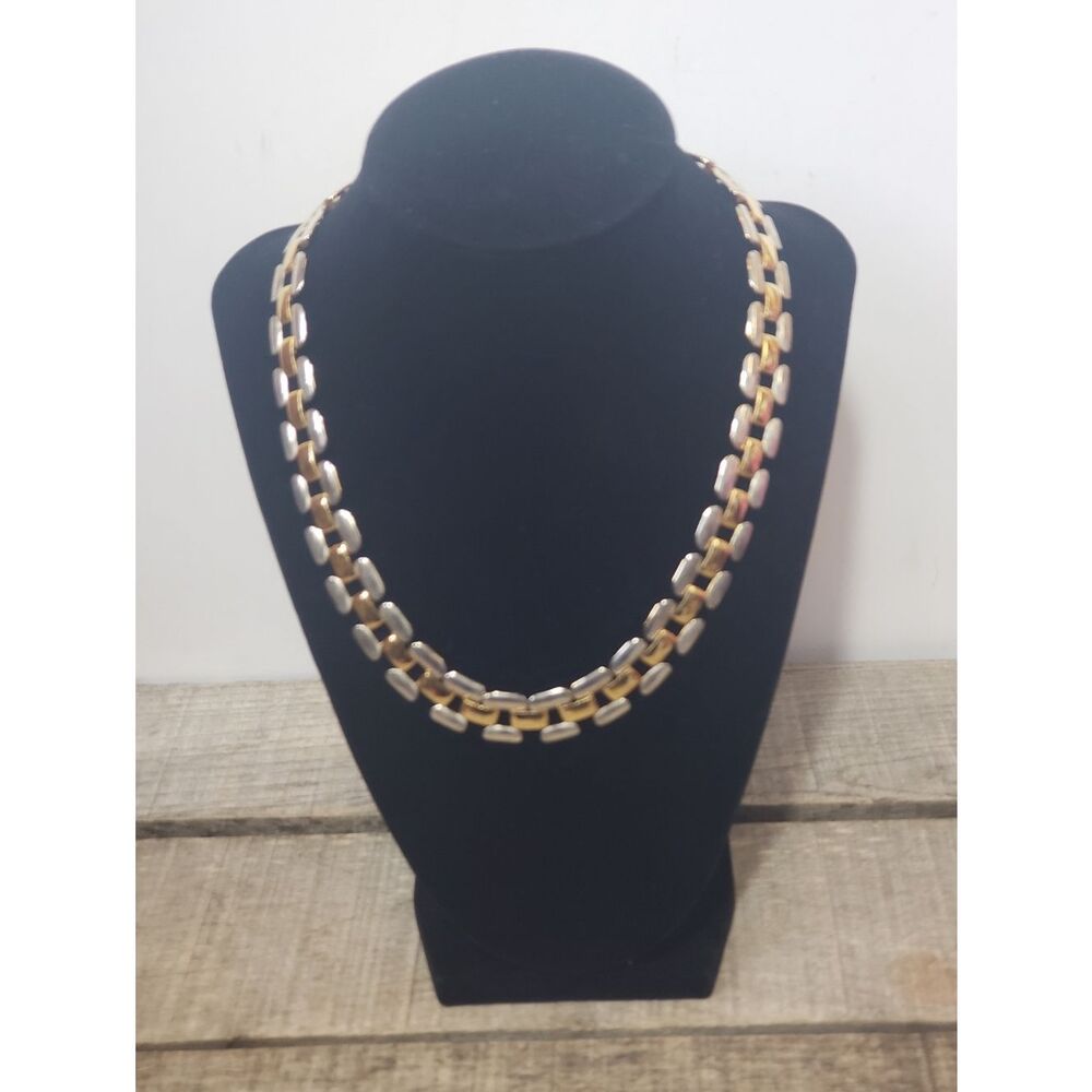 MIXED METALS Flat Large Link Classic Necklace